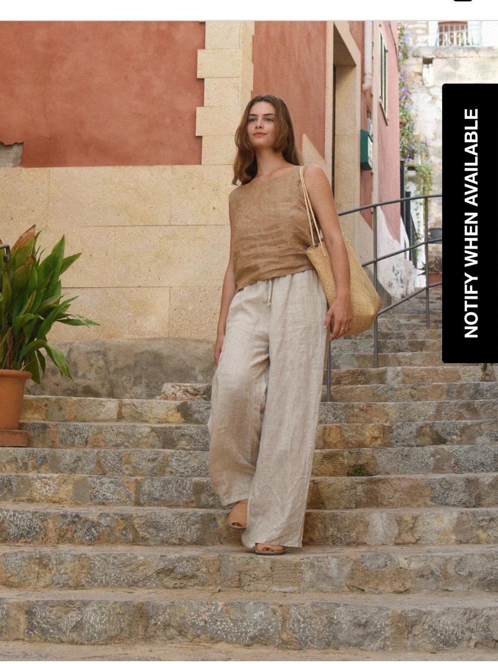 Beachwood Baby Mila  White linen tank 💯 Italian - Picture 4 of 5